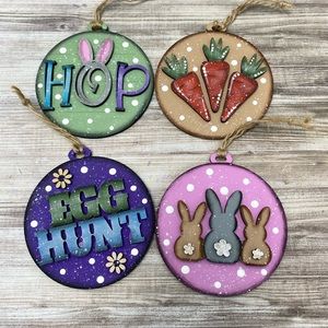 4 Hand Crafted Easter Ornaments